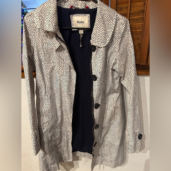 Hatley White and Black Polka Dot Rain Jacket Size 4 - Picture 3 of 3